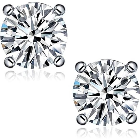 StudEarrings,0.6ct-4ct D Color VVS1 Clarity Brilliant RoundCut Lab Grown Diamond - Picture 7 of 7